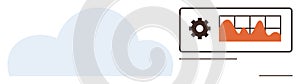 Cloud Computing with Data Analytics Dashboard and Gear Symbol Cloud Technology and System Performance