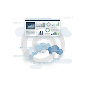 Cloud Computing Data Analytics Dashboard Illustration