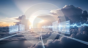 Cloud Computing Data Analytics, Digital Transformation Concept