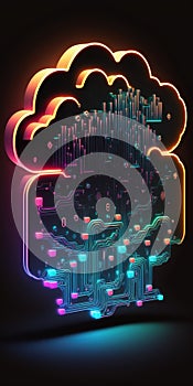 Cloud computing data base technology, created with Generative AI technology