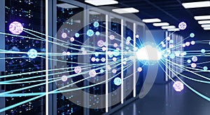 Cloud Computing Data Center Network Server Racks and Connectivity