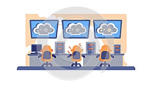 Cloud Computing Data Center Operations Hub, vector design Generative AI