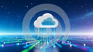 Cloud Computing Data Flow and Global Network Connection