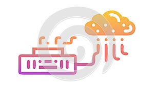 Cloud Computing Data Flow: Information Transfer Storage Icon, vector design Generative AI