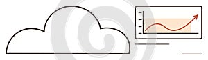 Cloud Computing with Data Growth Graph Representing Business Analytics