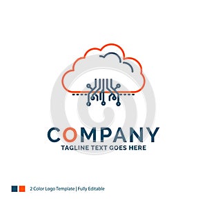 cloud, computing, data, hosting, network Logo Design. Blue and O