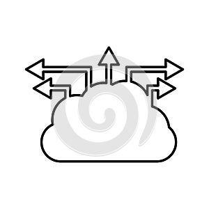 Cloud, computing, data icon. Line, outline design