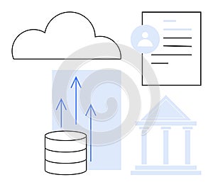 Data Storage and Cloud Computing Concept with Financial and Digital Identity