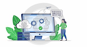 Cloud Computing and Data Management Illustration