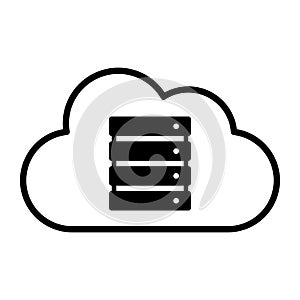 Cloud computing and data management icon
