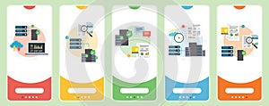 Cloud Computing, data mining and data center icons