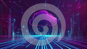 Cloud computing data network abstract digital future