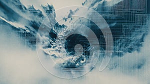 Cloud computing data network abstract technology concept