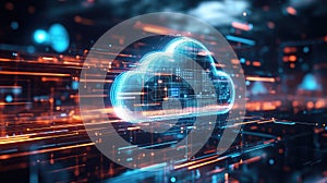 Cloud computing data network abstract technology concept
