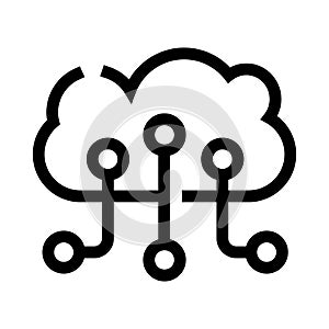 Cloud computing data network connecting multiple nodes
