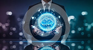 Cloud Computing Data Network Digital Business Concept Hands