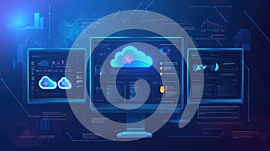 Cloud computing data network display interface concept