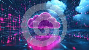 Cloud computing data network representing digital storage technology