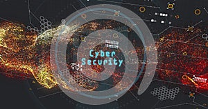 Cloud computing and data processing image over digital network background