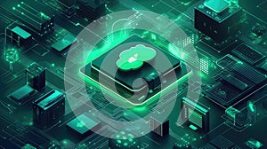 Cloud computing data processing infrastructure concept