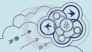 Cloud Computing and Data Security, Digital Solutions and Protection, vector design Generative AI