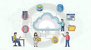 Cloud Computing and Data Security Illustration
