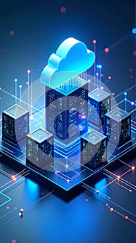 Cloud Computing Data Server Network Digital Technology Concept Illustration