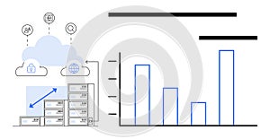 Cloud Computing with Data Servers and Growth Chart for Business Performance Metrics