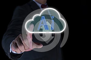 Cloud computing data storage. Ai Data center server industry concept. artificial intelligence, and data processing. Generative AI