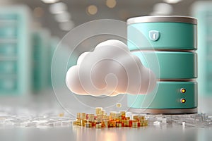 Cloud Computing and Data Storage Concept for Digital Solutions and Technology Innovations Generative AI