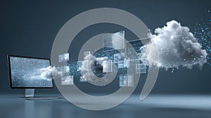 Cloud computing data storage digital network online server internet technology cloud service virtual data cyber security computer