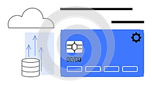 Cloud Computing with Data Storage and Digital Payment Systems Concept