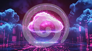 Cloud computing data storage network technology concept