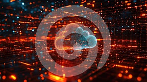 Cloud computing data storage network technology concept