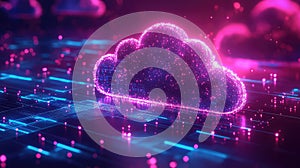 Cloud computing data storage network technology concept