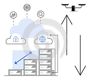 Cloud Computing and Data Storage Security with Surveillance Technology Concept