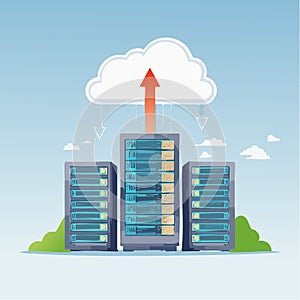 Cloud Computing Data Storage with Server Racks