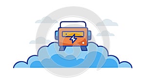 Cloud Computing Data Storage Server, vector design Generative AI
