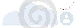 Cloud Computing Concept with User Icon and Dotted Line Connectivity