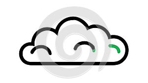 Cloud Computing Data Storage Weather Forecast Outline Vector, vector design Generative AI