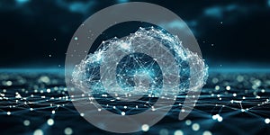 Cloud Computing, Data Stream, Abstract Technology Background. Global Network Connection Concept.