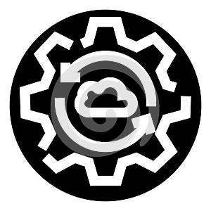 Cloud computing data sync automation workflow icon
