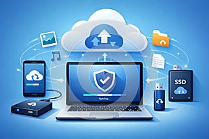 Cloud computing and data synchronization with laptop and devices