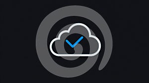 Cloud computing data synchronization success checkmark icon
