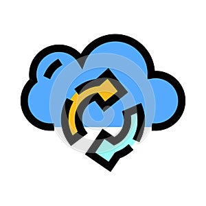 Cloud computing data synchronization and transfer icon