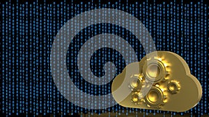 Cloud Computing Data Technology with Gear System Concept 3d render