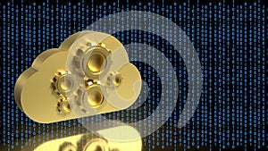 Cloud Computing Data Technology with Gear System Concept 3d render