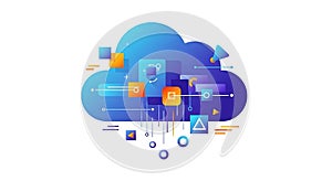 Cloud Computing Data Transfer Futuristic Technology Abstract