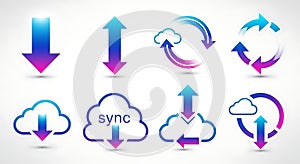 Cloud Computing and Data Transfer Icons