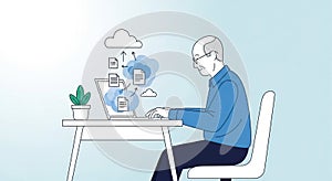 Cloud Computing and Data Transfer Illustration